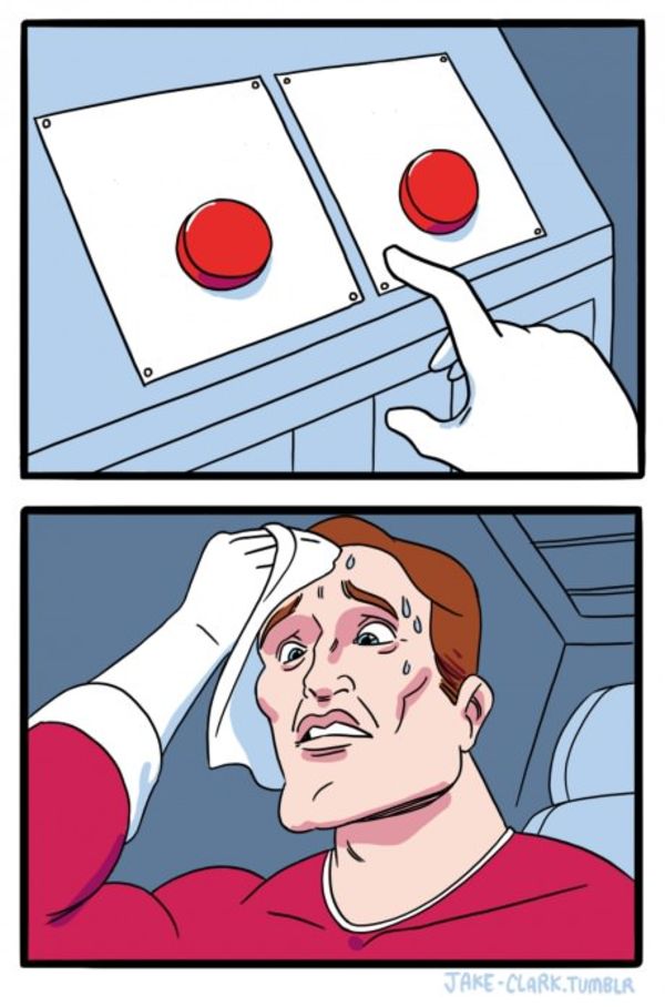 Two Buttons meme about Dalstrong