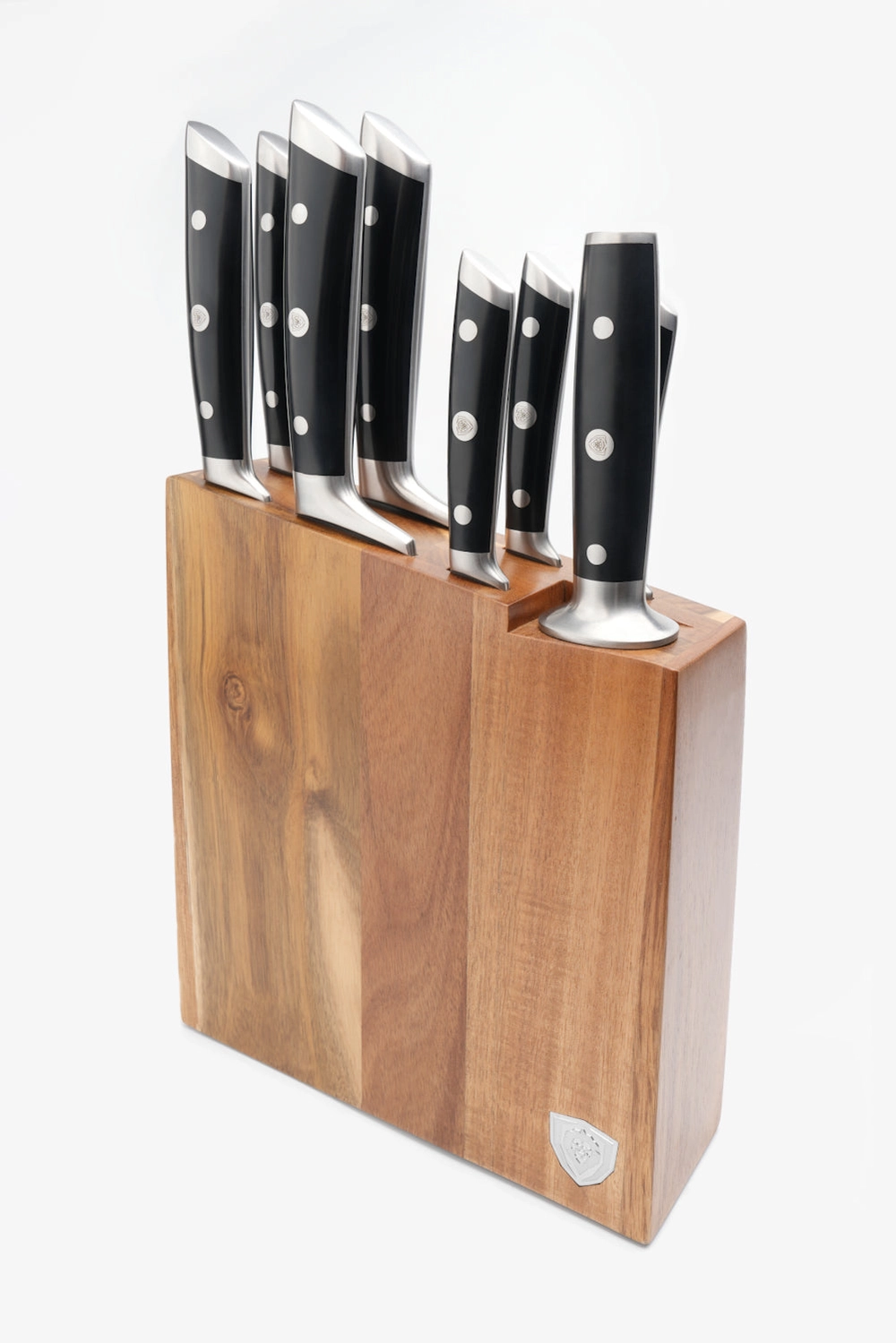 8-piece Gladiator Series knife block set with black handles